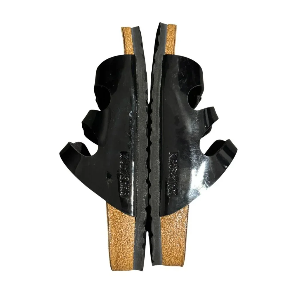 Birkenstock Florida Black Patent Womens Sandal Birko-Flor Narrow, Size 37 NWB - Picture 6 of 10